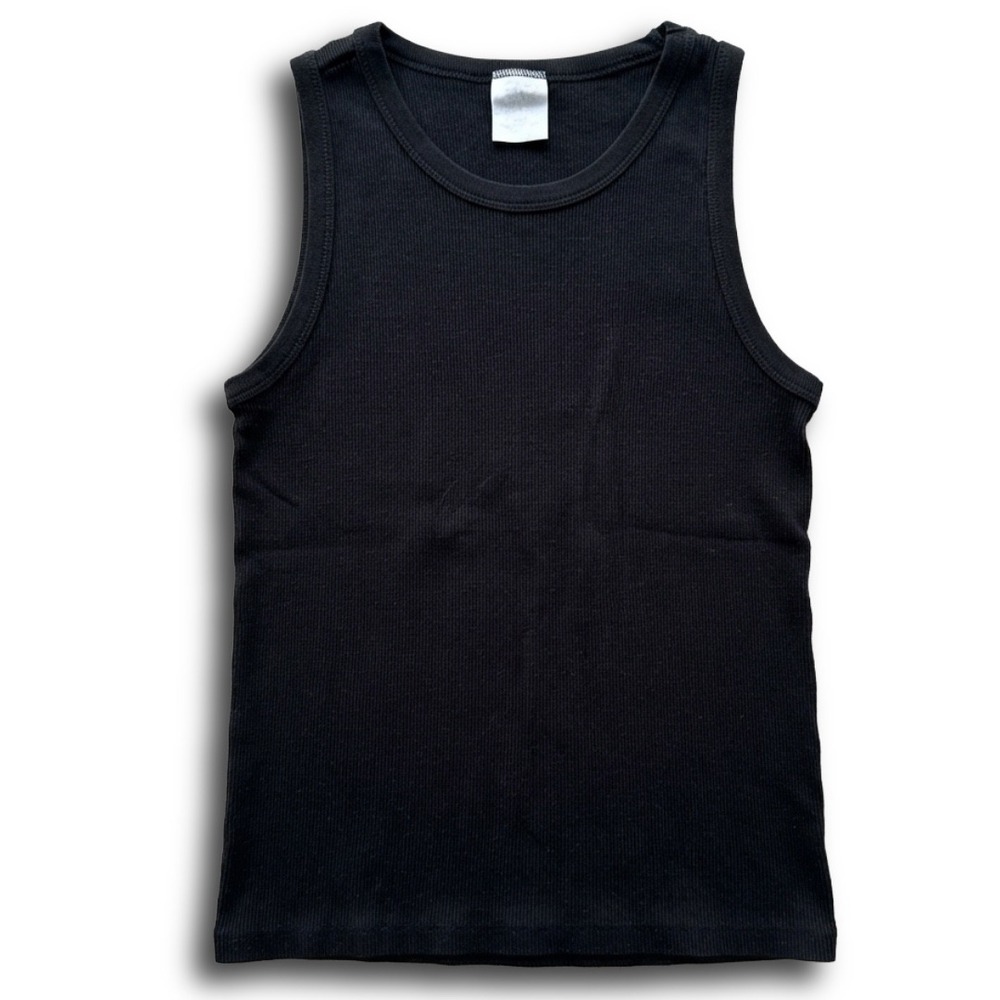 Athleta Women Black Ribbed Tank Top Sleeveless Crew Neck Size XS